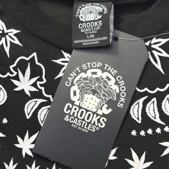 Crooks & Castles Death Row Records Paisley Black SS Graphic Tee Size L NWT - Picture 3 of 5